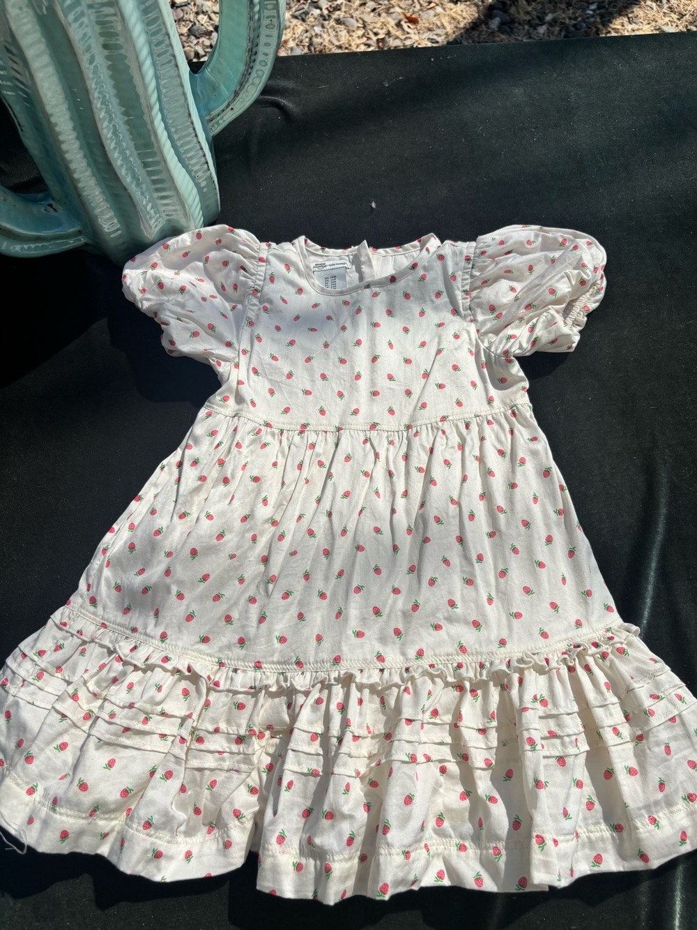 Amazon Essentials White Dress with Pink Strawberry Print
